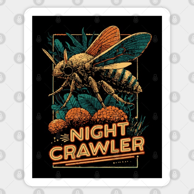 Night Crawler Mothcore Tee for Nocturnal Weirdos Sticker by TuncGK
